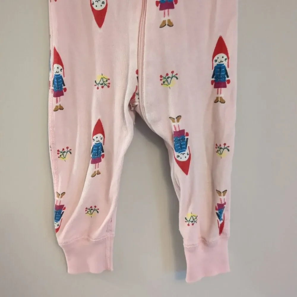 Hanna Andersson Pink Winter Cats Organic Cotton Pajamas Sleeper 80 US 18/24 Mons